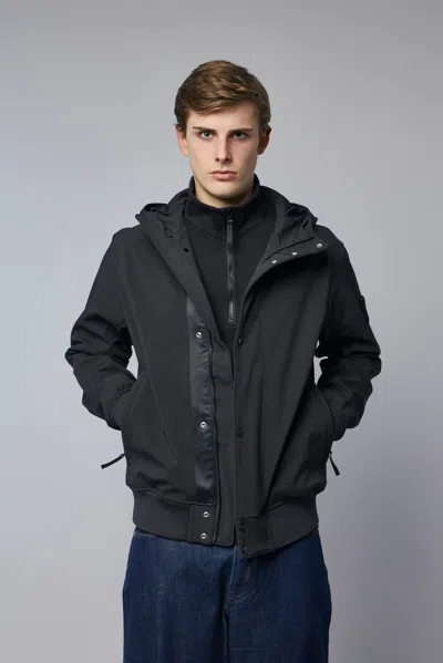 Stone Island Short Parka In Black