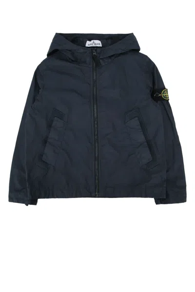 Stone Island Kids' Short Parka In Blue