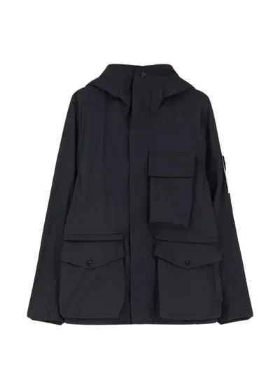 Stone Island Short Parka In Blue