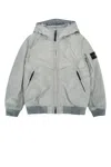 Stone Island Hooded Bomber Jacket In Green