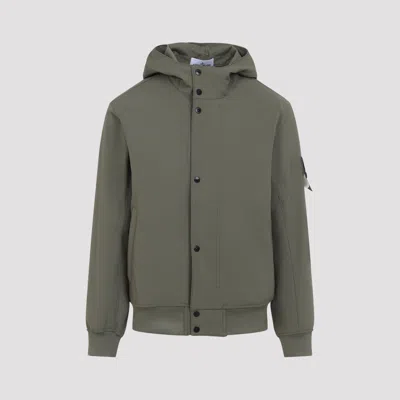 Stone Island Short Parka Jacket For Men In Green