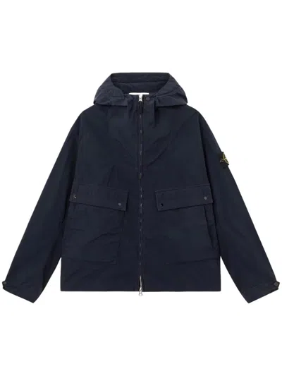 Stone Island Short Parka Jacket For Ss26 In Blue