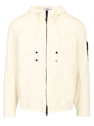 Stone Island Short Parka Jackets White