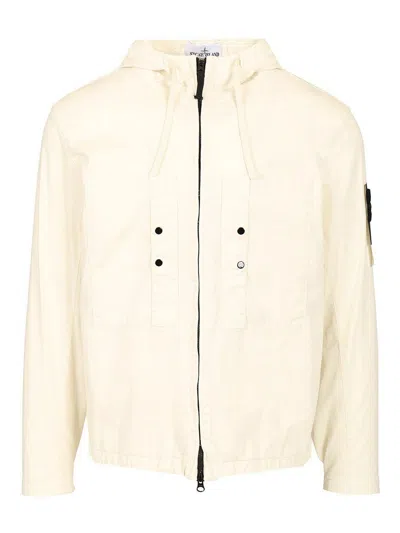 Stone Island Short Parka In Neutral