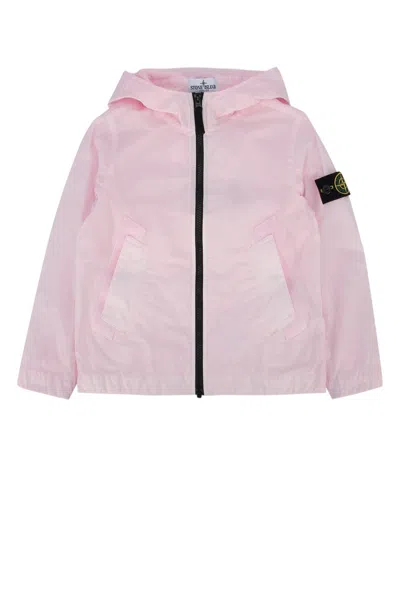 Stone Island Kids' Short Parka In Pink