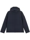 Stone Island Short Parka With Matte Finish In Blue