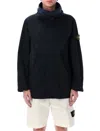 Stone Island Short Parka With Protective Hood In Black