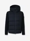 Stone Island Quilted Hooded Jacket In Blue