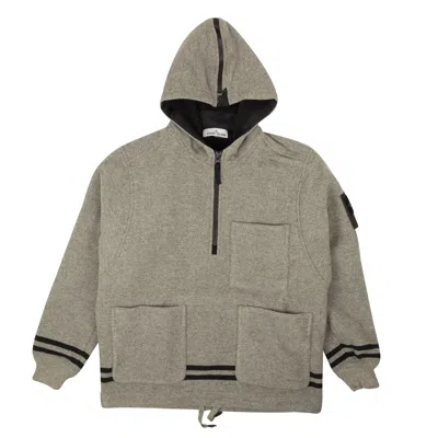 Stone Island Wool-blend Striped Hoodie In Green
