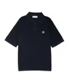 Stone Island Mens Black Brand-patch Regular-fit Stretch-cotton Polo Shirt Xl In Blue