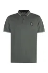 Stone Island Short Sleeve Cotton Polo Shirt In Piombo
