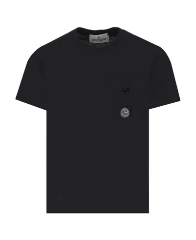 Stone Island Short-sleeve Cotton T-shirt In Black