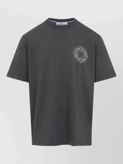 Stone Island Short Sleeve Crew Neck Mens T Shirt In Gray