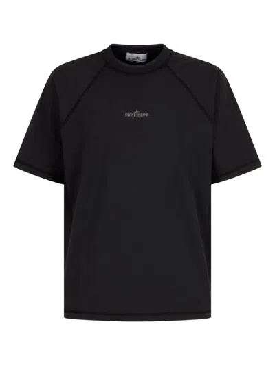 Stone Island Short-sleeve Crew-neck T-shirt In Black