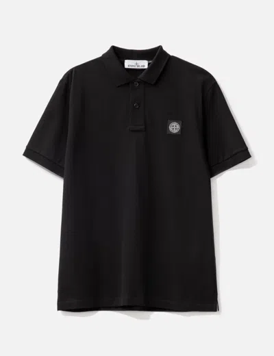 Stone Island Slim Fit Stretch Cotton Pique Polo Shirt Clothing In Black