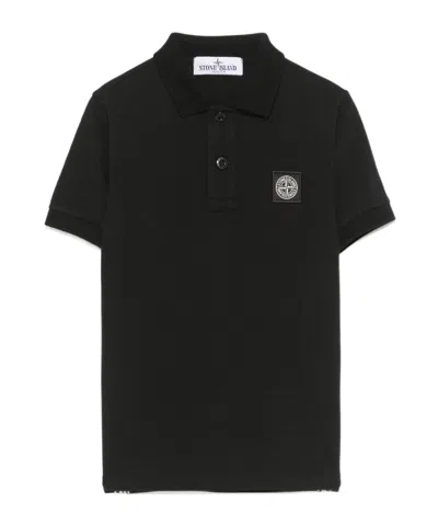 Stone Island Short Sleeve Polo Shirt In Black