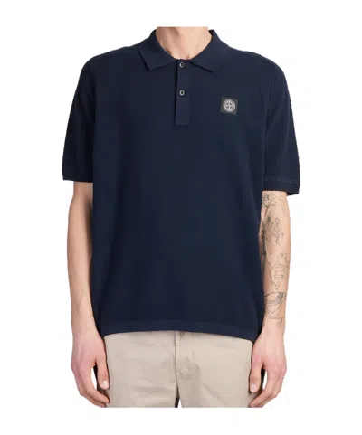 STONE ISLAND WAFFLE-KNIT POLO SHIRT