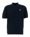 Stone Island Men's Navy Cotton Polo Shirt With Logo Patch In Blue