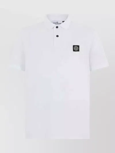 Stone Island Short Sleeve Polo Shirt Regular Fit In White