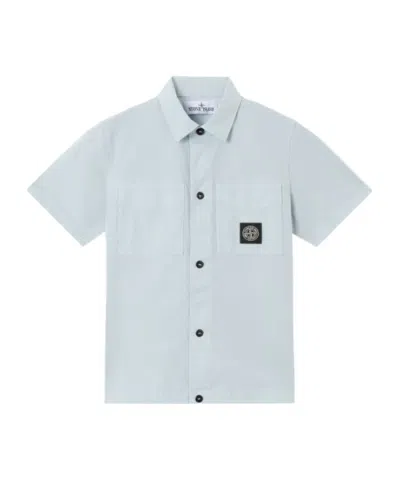 Stone Island Short-sleeve Shirt With Buttons In Blue