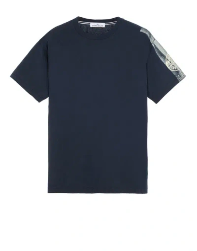 Stone Island Short Sleeve T-shirt Blue Cotton