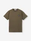 Stone Island Slim Fit Cotton Jersey T-shirt With Compass Patch In Brown