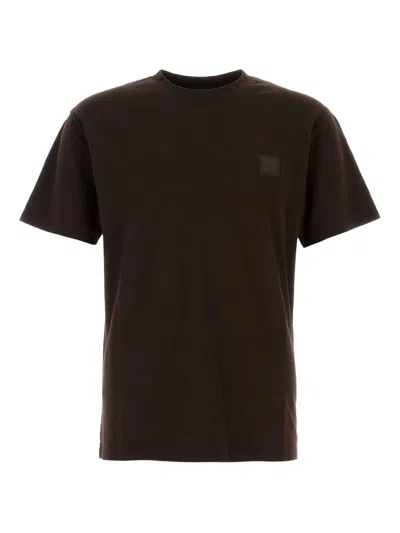Stone Island Short Sleeve Crew Neck Cotton T-shirt In Brown