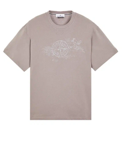 Stone Island Short Sleeve T-shirt Grey Cotton In Gray