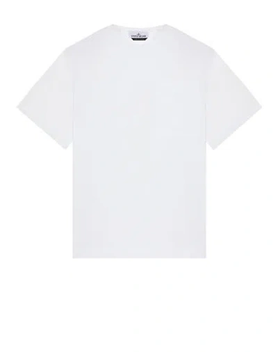 Stone Island T-shirt Manches Courtes Blanc Coton