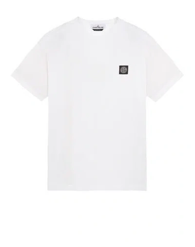 Stone Island White Cotton T-shirt With Logo Patch