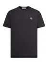 Stone Island Short-sleeve T-shirt With Compass Patch Black In Blue