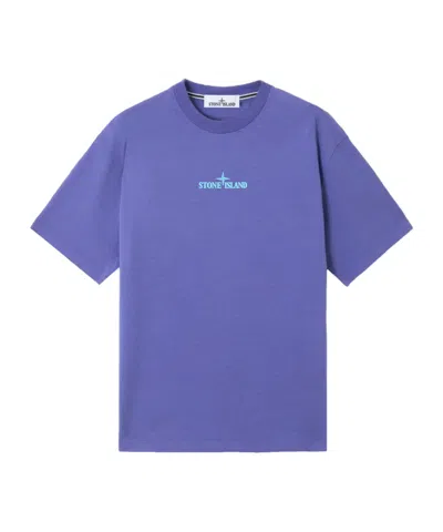 Stone Island 2100016 Combed Organic Cotton Jersey In Lavender