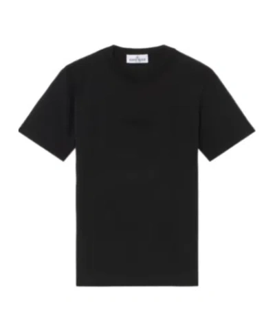 Stone Island Short-sleeve T-shirt With Logo Embroidery In Black