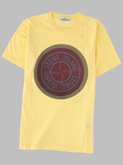 Stone Island Cotton Short-sleeve T-shirt In Yellow