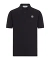 Stone Island Black Piquet Polo Shirt In Black