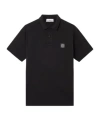 Stone Island Black Piquet Polo Shirt In Black