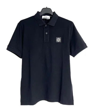 Stone Island Short-sleeved Polo Shirt In Black