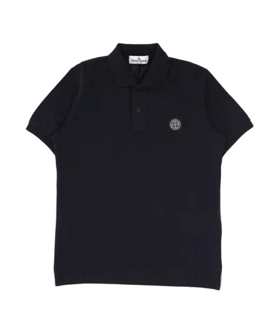 Stone Island Short-sleeved Polo Shirt In Blue