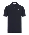 Stone Island Mens Black Brand-patch Regular-fit Stretch-cotton Polo Shirt Xl In Blue