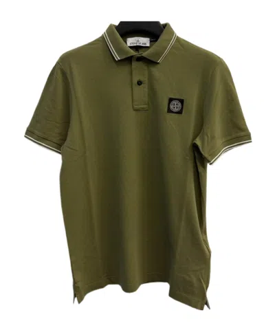 Stone Island Stretch Piquet Polo Shirt In Green