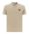 Stone Island Mens Desert Brand-patch Regular-fit Stretch-cotton Polo Shirt In Nude