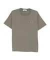Stone Island Compass-patch Cotton T-shirt In Burgundy