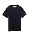 Stone Island Junior Logo-embroidered Crewneck T-shirt In Blue