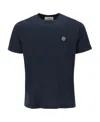 Stone Island Logo Patch Crewneck T-shirt In Blue