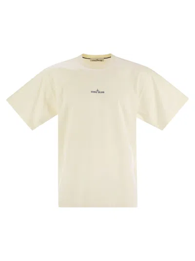 Stone Island Logoed T-shirt Raglan Sleeves In Beige
