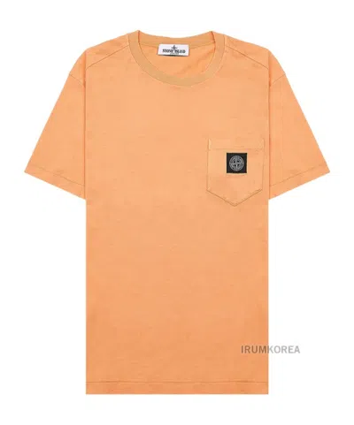 Stone Island Short-sleeved T-shirt In Orange