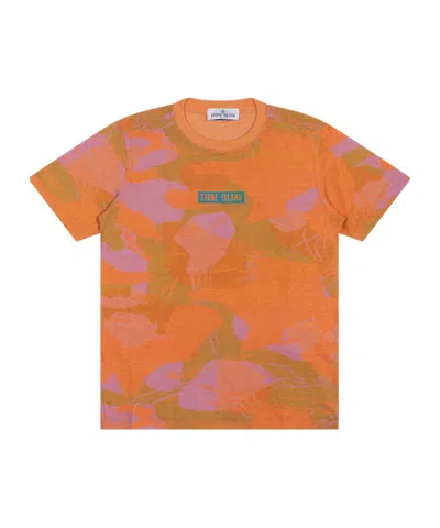 Stone Island Short-sleeved T-shirt In Orange