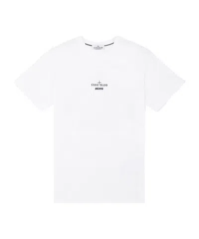 STONE ISLAND STONE ISLAND LOGO PRINTED CREWNECK T-SHIRT