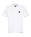 Stone Island Short-sleeved T-shirt With Compass Logo Patch In White