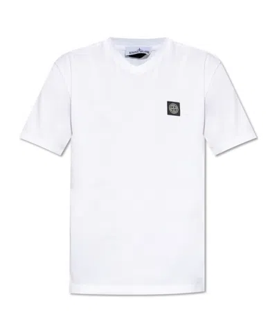 STONE ISLAND STONE ISLAND COMPASS PATCH V-NECK T-SHIRT